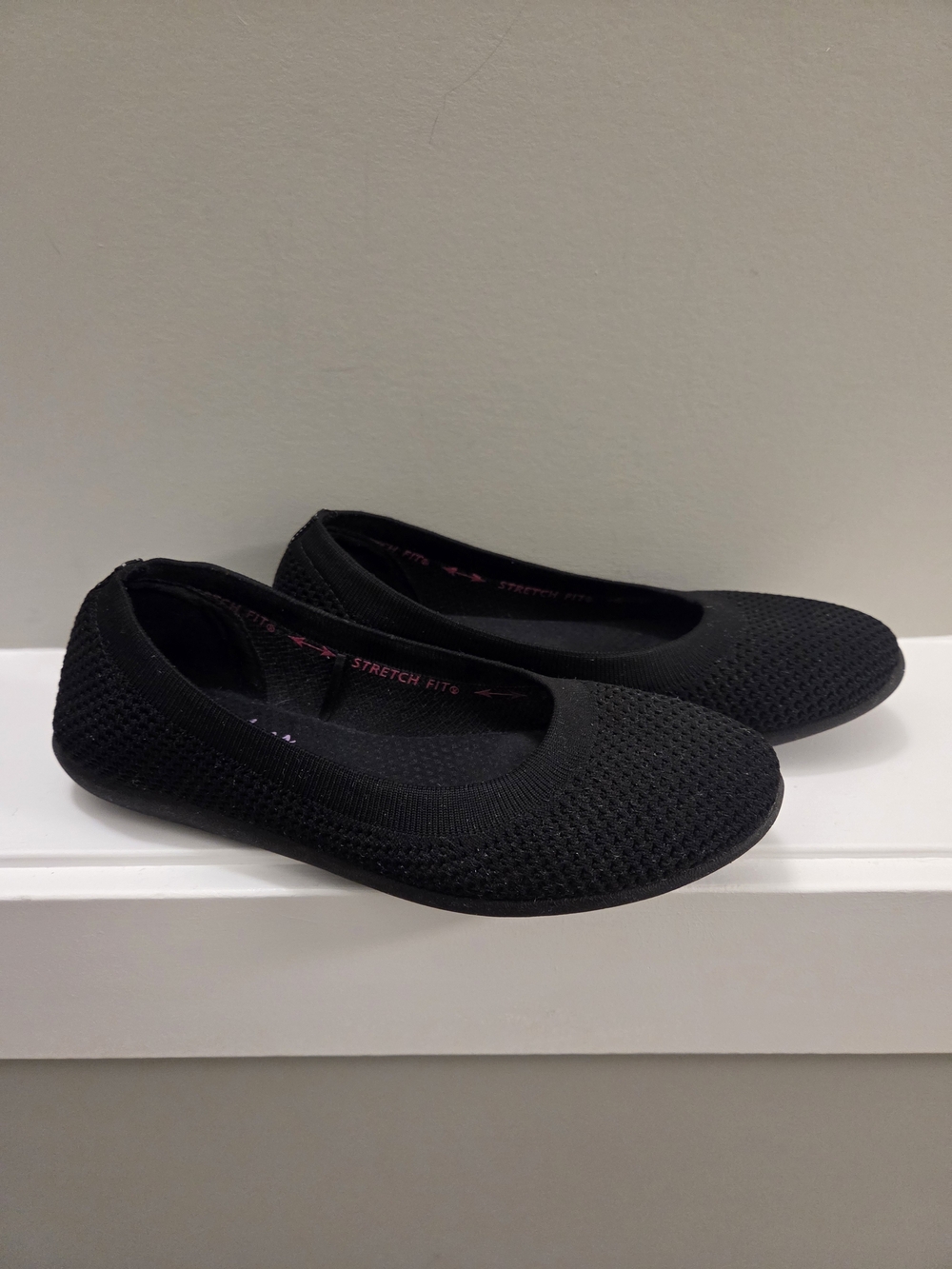 Skechers Cleo Sport What A Move Black Ballet Flats Size 7.5 Womens Shoes Comfy